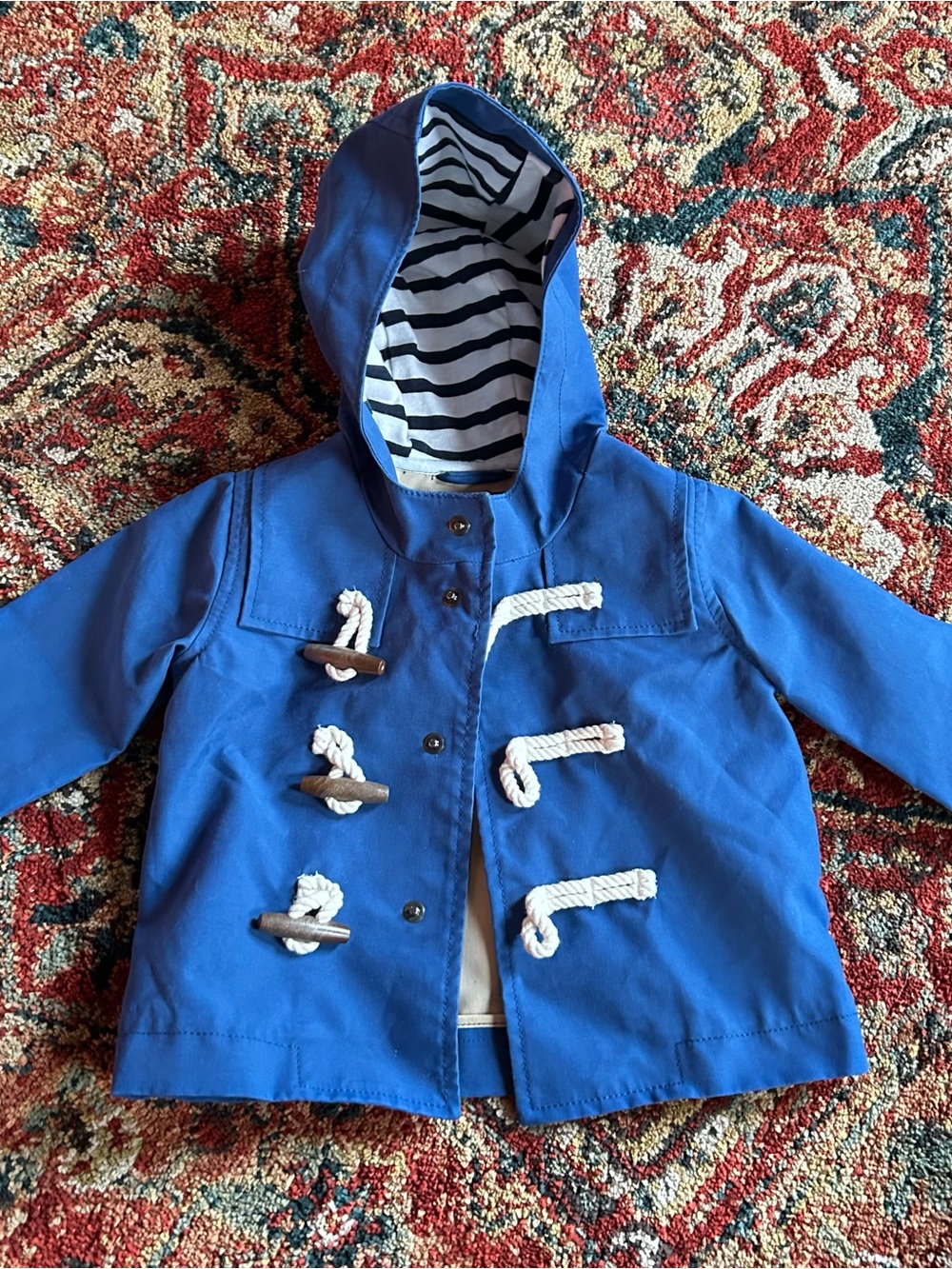 GAP Paddington Nautical Hooded Toggle Coat - Blue